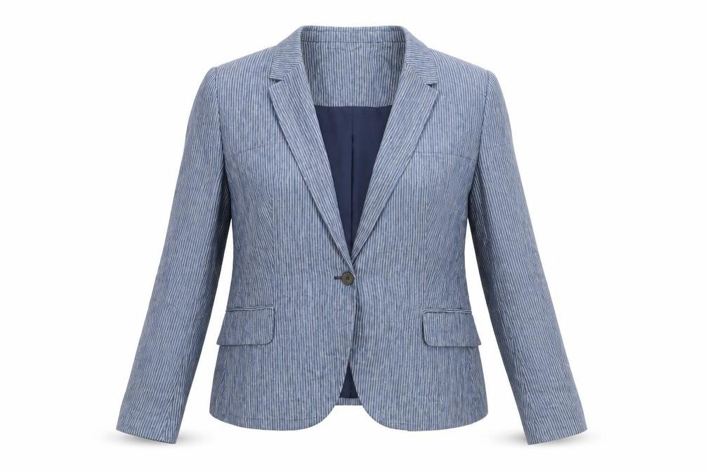 Zara Basic Women's Blue Pinstripe Blazer XL Business