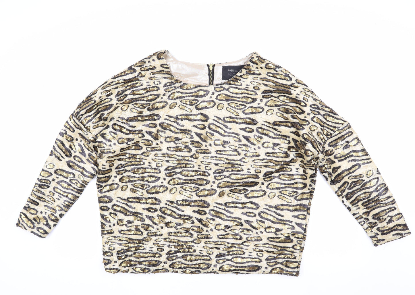 Zara Women’s Sequin Animal Print T-Shirt M