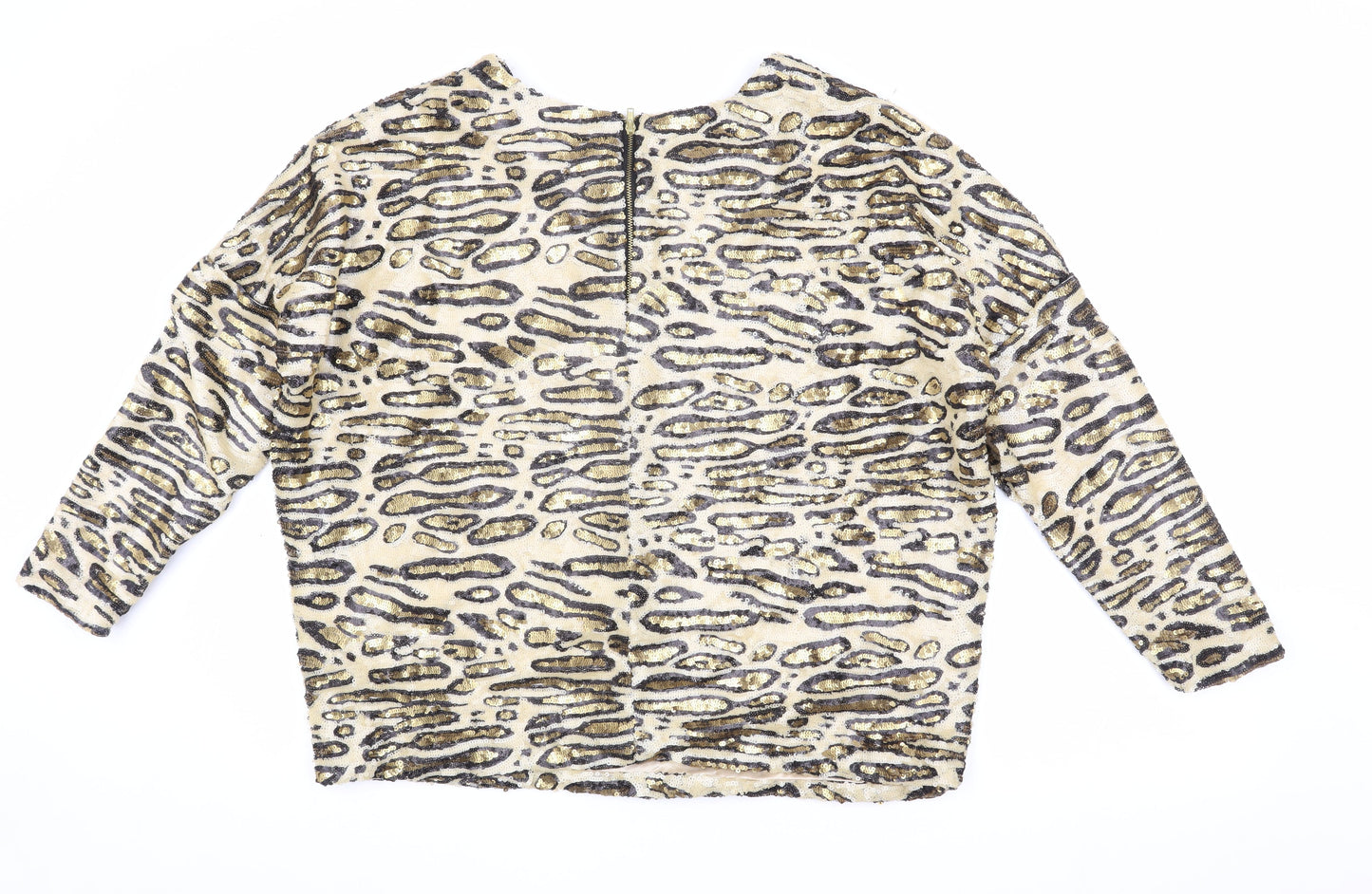 Zara Women’s Sequin Animal Print T-Shirt M