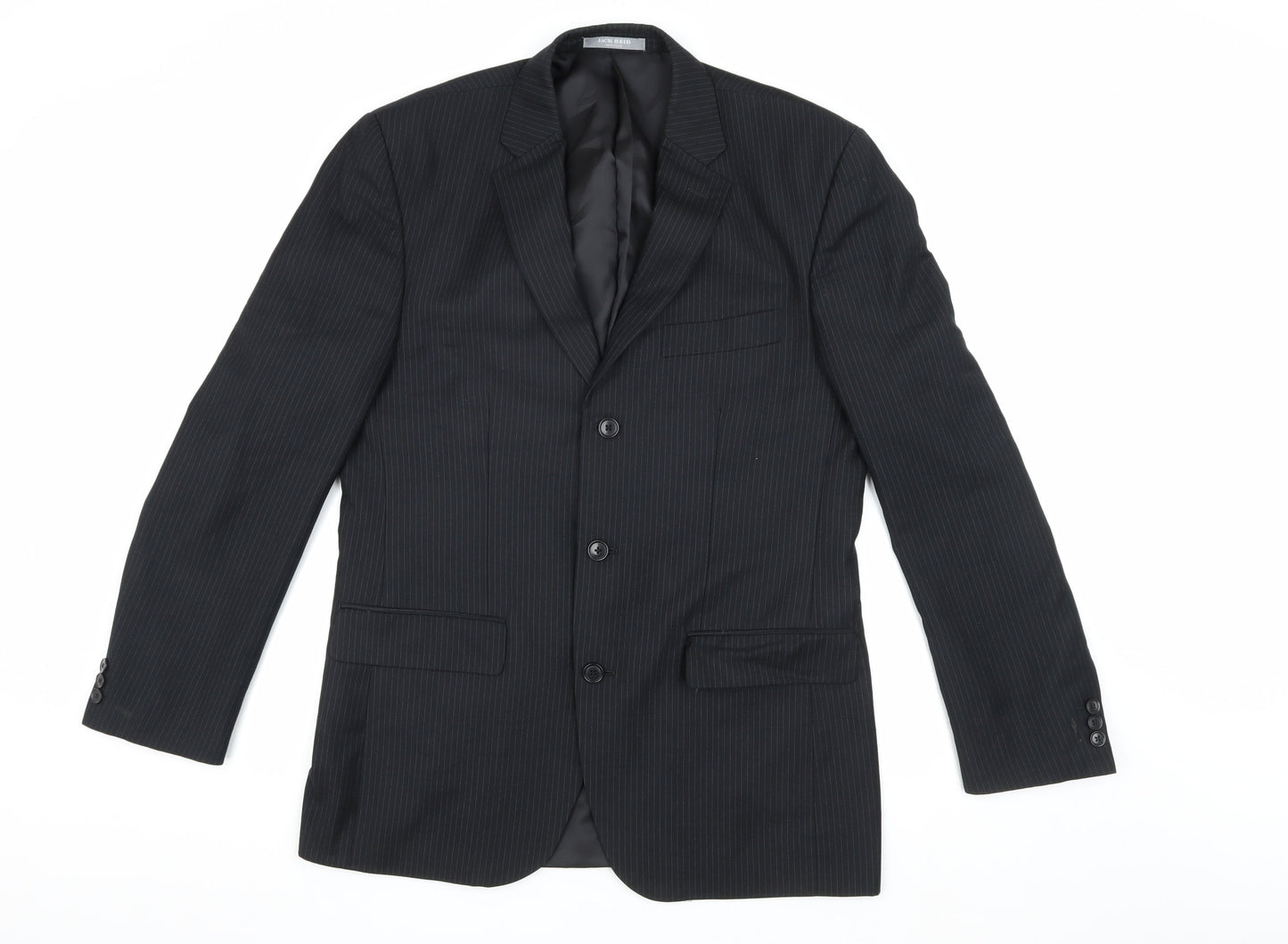 Jack Reid Men's Black Striped Blazer 40R