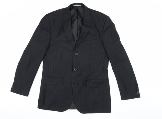 Jack Reid Men's Black Striped Blazer 40R