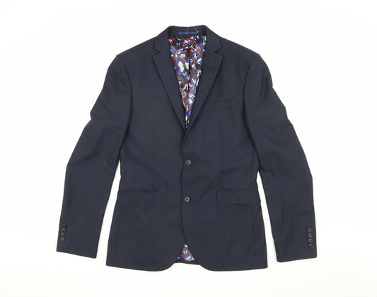 Next Men's Blue Single-Breasted Blazer 38R