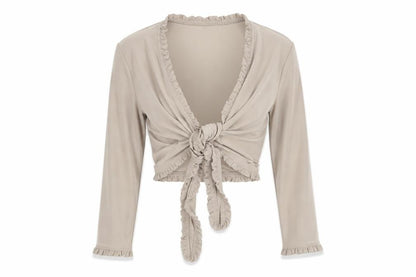 Nina Leonard Women's Beige Wrap Blouse, Size M
