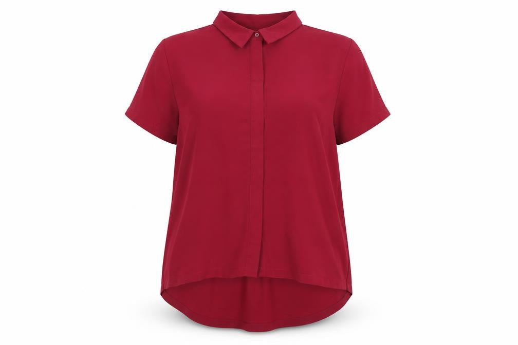 French Connection Women's Red Collared Blouse L