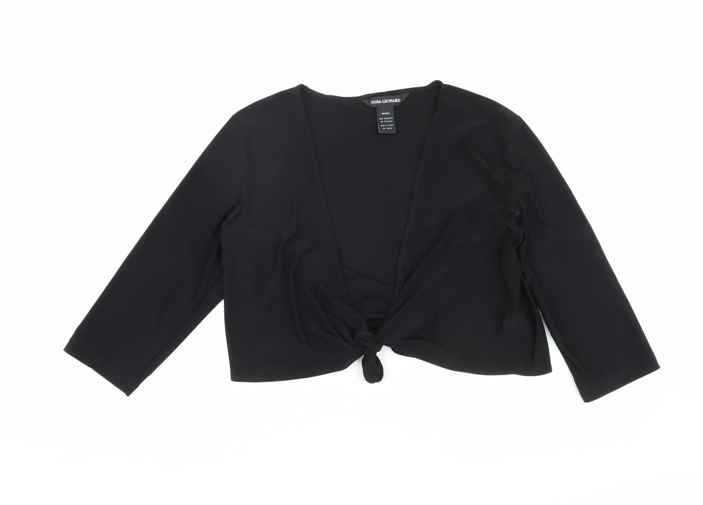 Nina Leonard Women's Black Cropped Top M