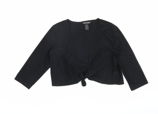 Nina Leonard Women's Black Cropped Top M