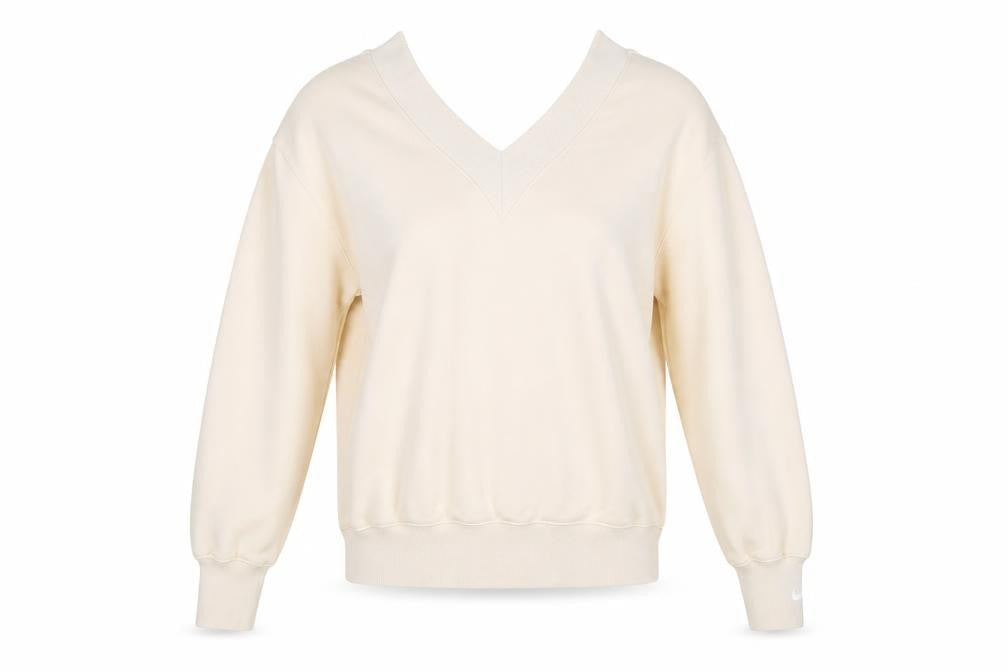 Nike Women's Beige V-Neck Sweatshirt XS Casual