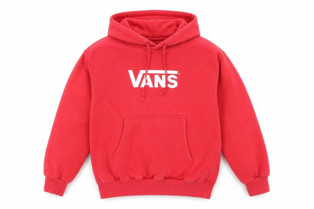 Vans Boys Red Pullover Hoodie, Size L, Graphic Print