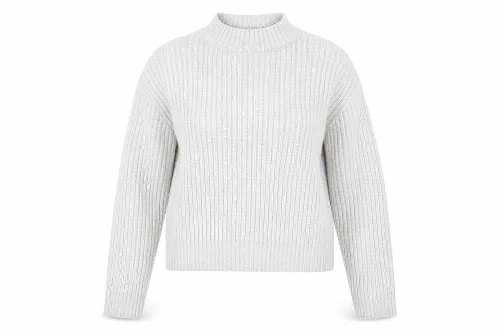 H&M Divided Women's White Mock Neck Pullover Jumper M