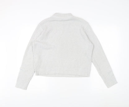 H&M Divided Women's White Mock Neck Pullover Jumper M