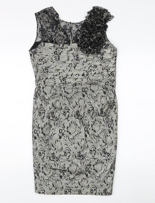 Taylor Women’s Grey Sheath Dress - Size 8, Formal Style
