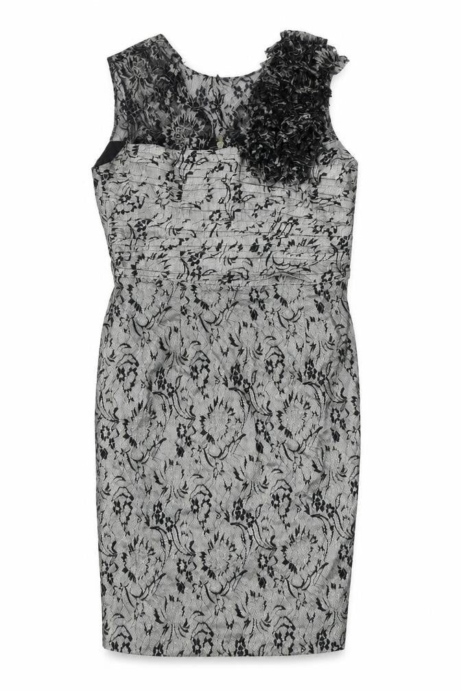 Taylor Women’s Grey Sheath Dress - Size 8, Formal Style