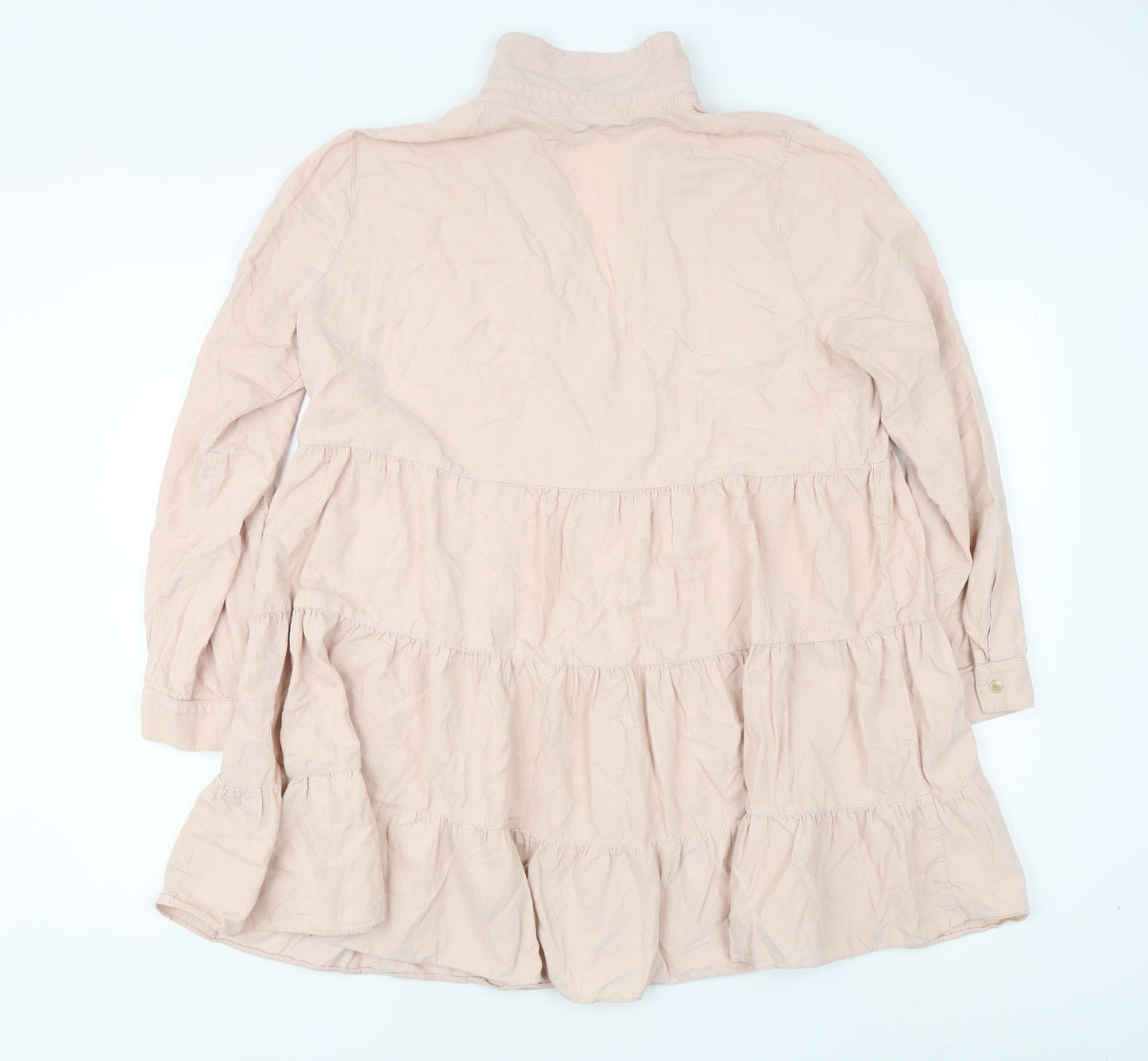 Zara Women's Beige Shirt Dress, L, Collared, Summer