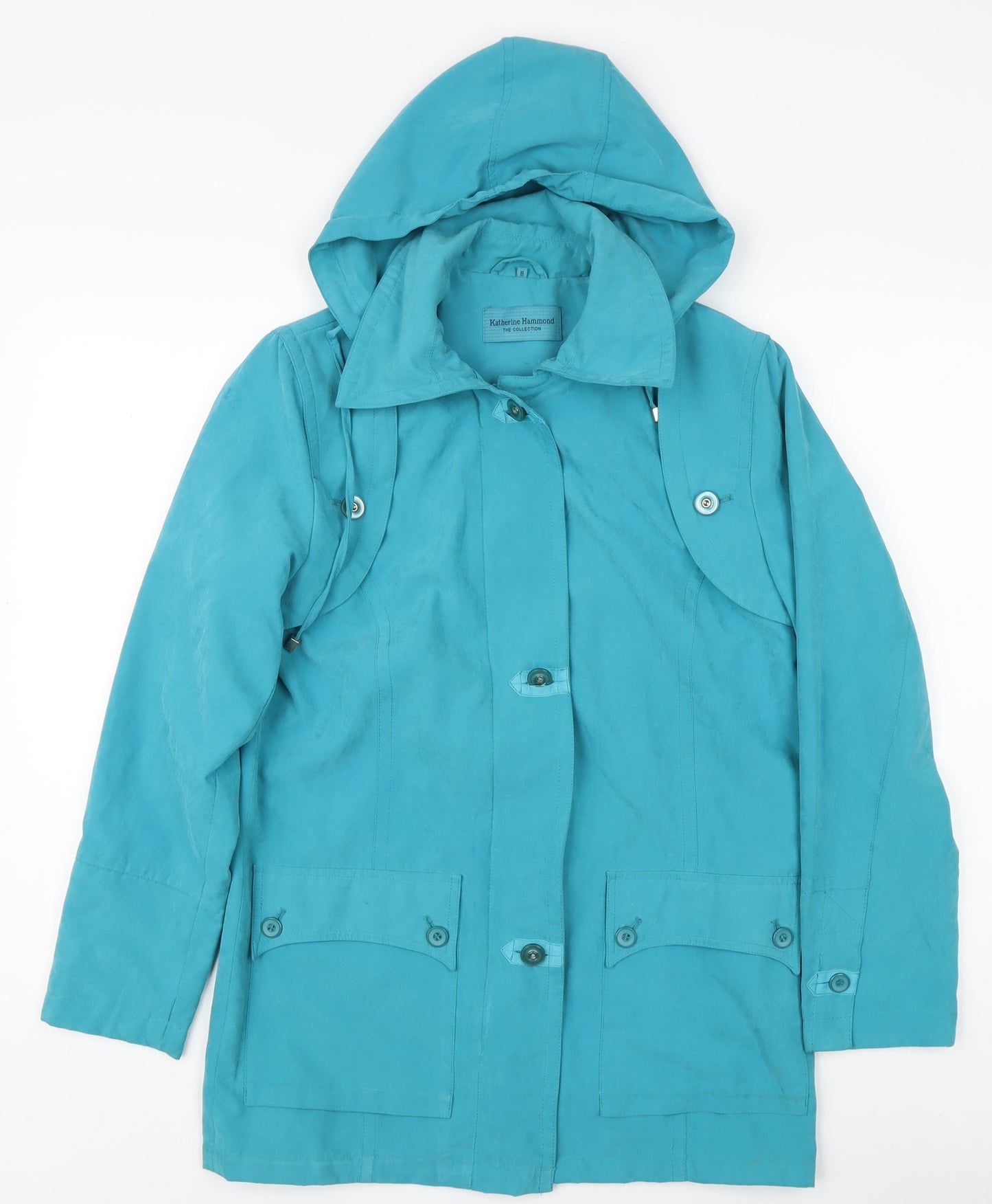 Katherine Hammond Women's Blue Hooded Jacket Size 8