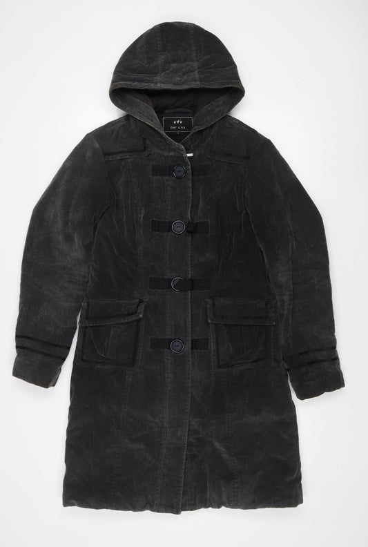 Per Una Women's Black Parka Coat with Hood, Size S