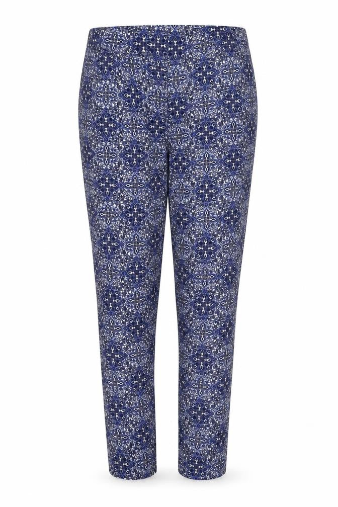 New Look Women's Blue Geometric Trousers Size 12