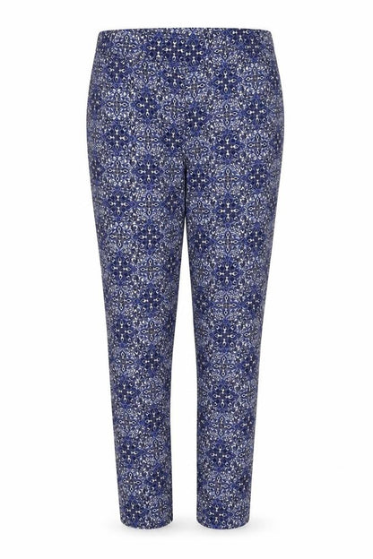 New Look Women's Blue Geometric Trousers Size 12