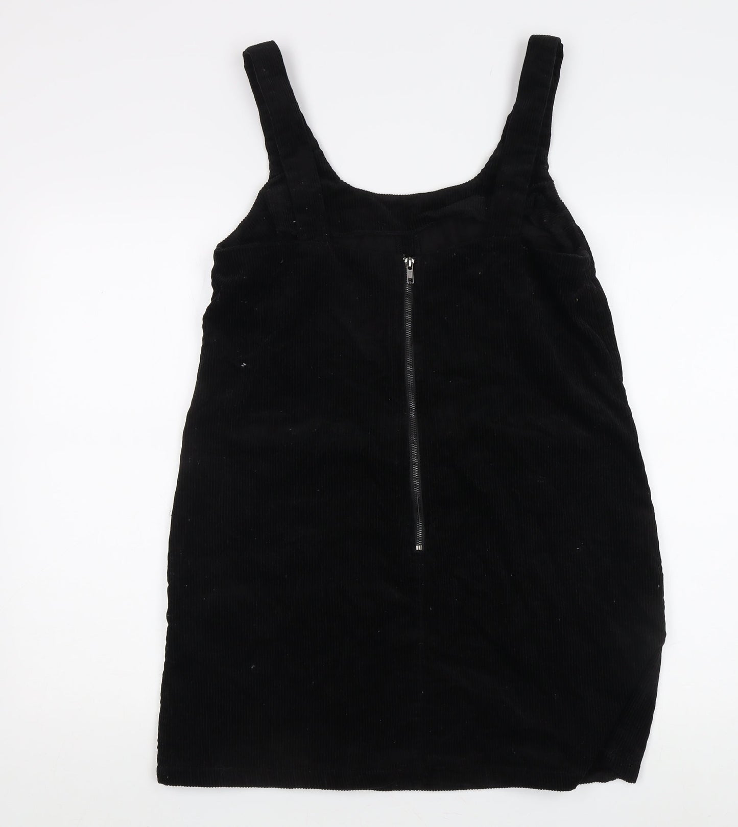 New Look Women's Black Corduroy Pinafore Dress, Size 14, Elegant