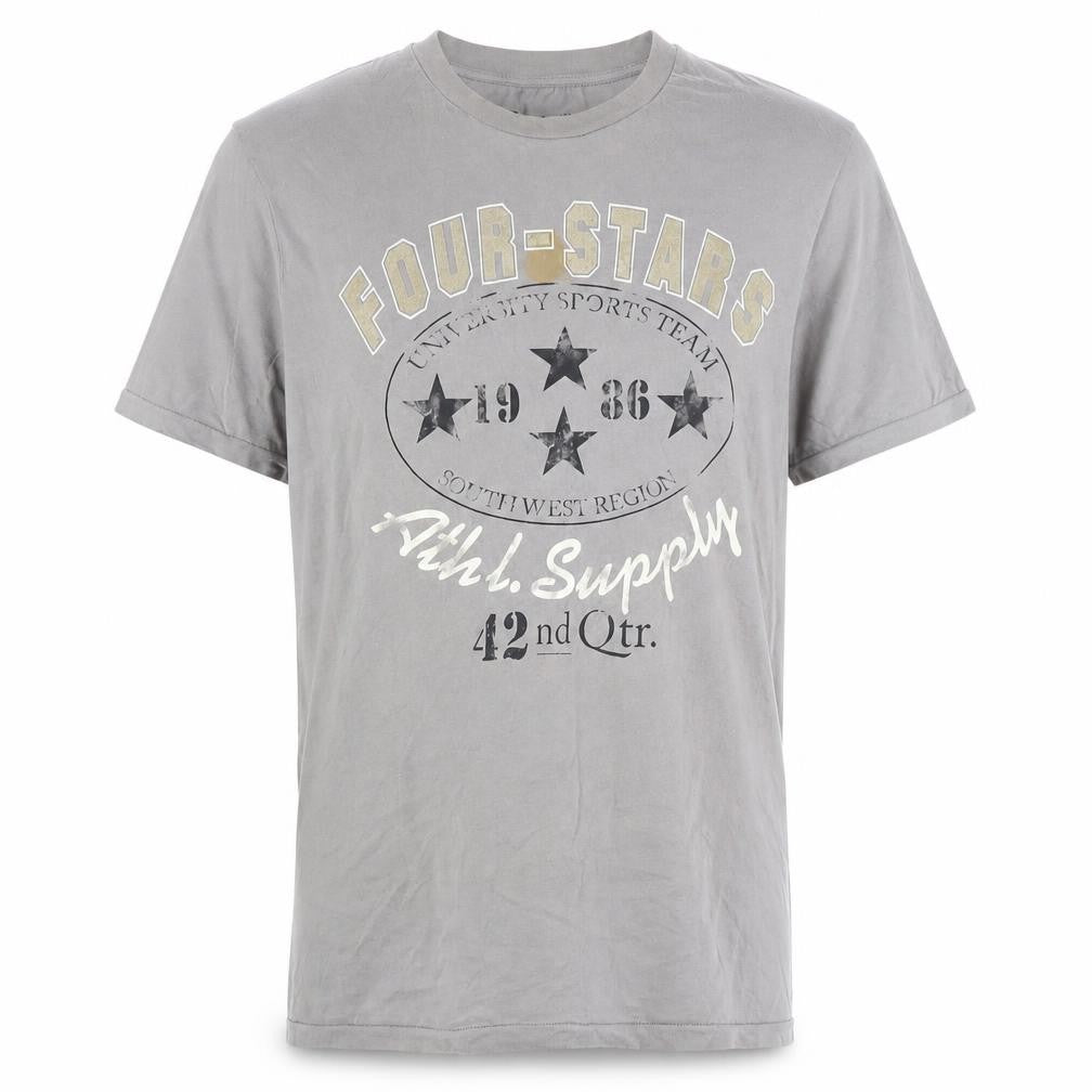 Lee Cooper Men's Grey Graphic Print T-Shirt L