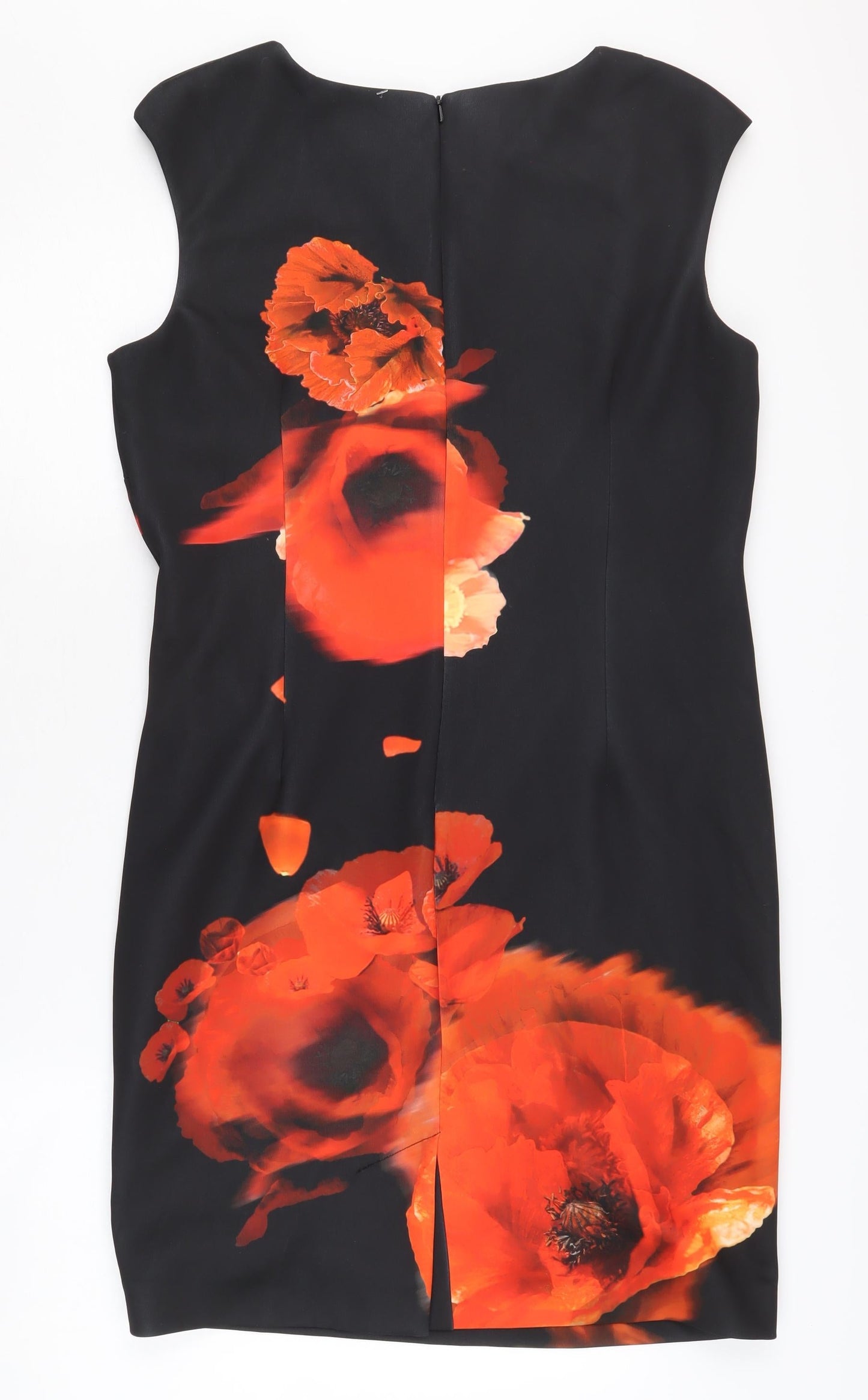 Roman Women's Black Floral Sheath Dress Size 16