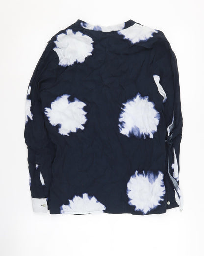 Mint Velvet Women's Blue Tie-Dye Long Sleeve Blouse