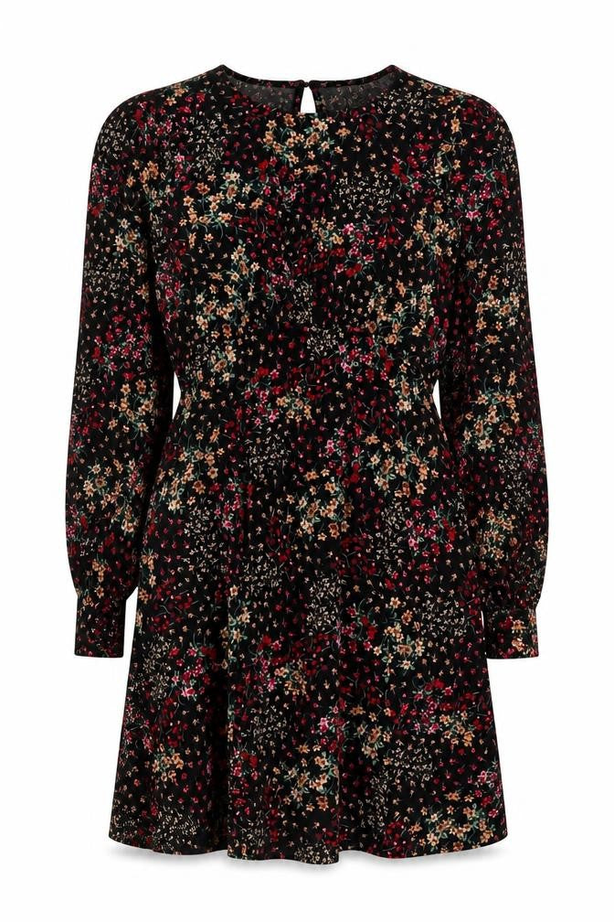 Oasis Women's Multicoloured Long Sleeve Floral Dress M