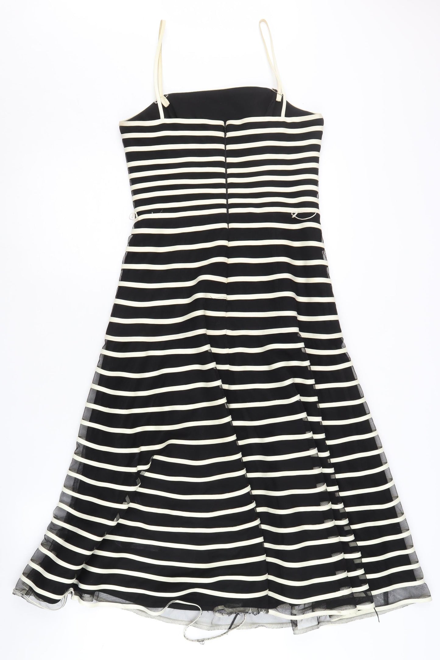 JS Boutique Women's Black Striped Sleeveless Dress Size 8