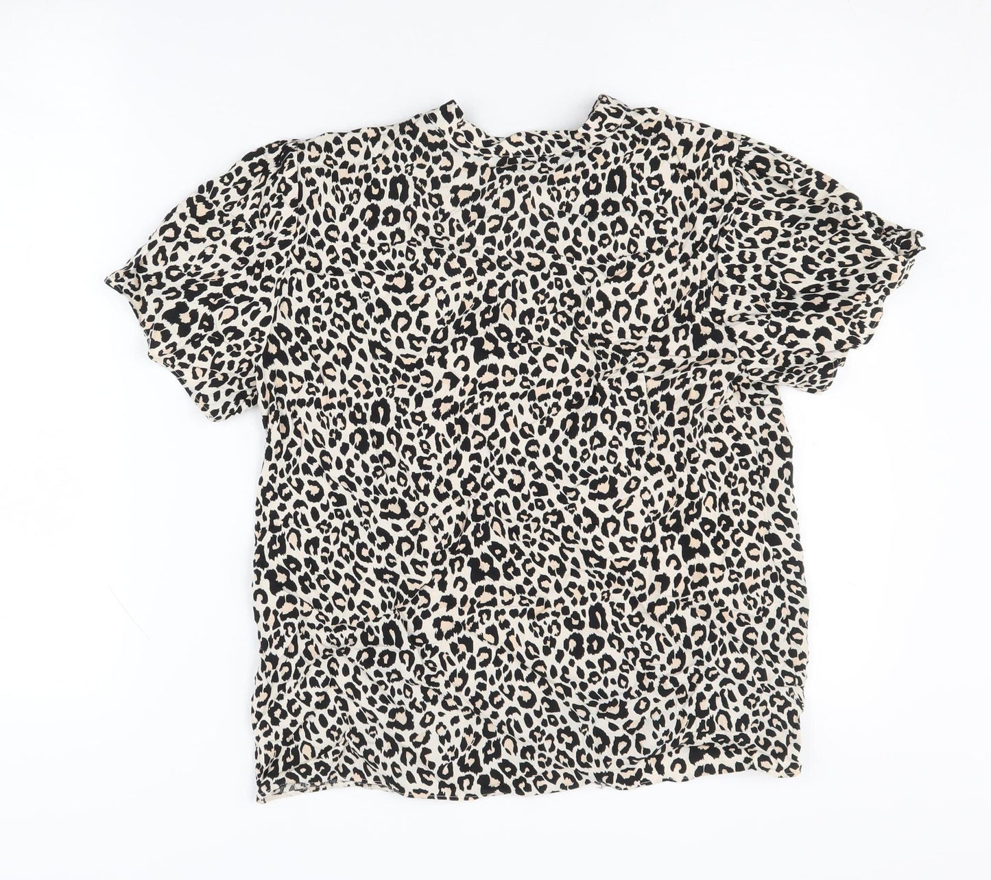 Oasis Women's Black Animal Print Top Size 10