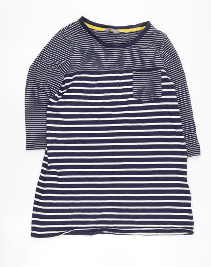 Additional front view of Principles Women's Blue Striped T-Shirt, size 16
