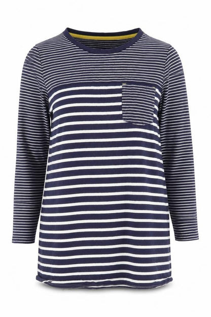 Front view of Principles Women's Blue Striped T-Shirt, size 16