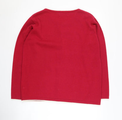 Back view of Honor Millburn Red Women's Cardigan L Button Knit
