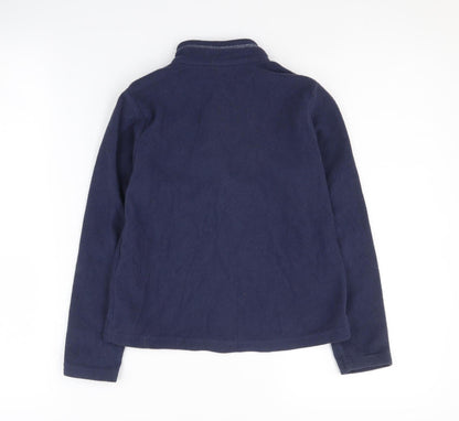 Back view of Quechua boys’ blue fleece 1/4 zip sweatshirt, size 6-7, years