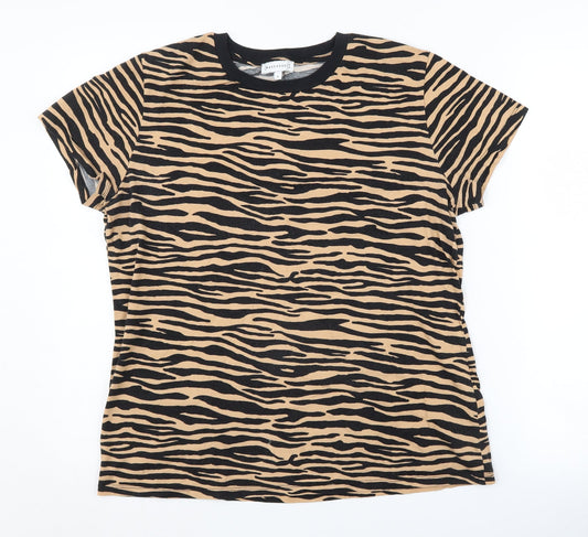 Warehouse Women’s Animal Print T-Shirt, Size 14, Cotton Crew
