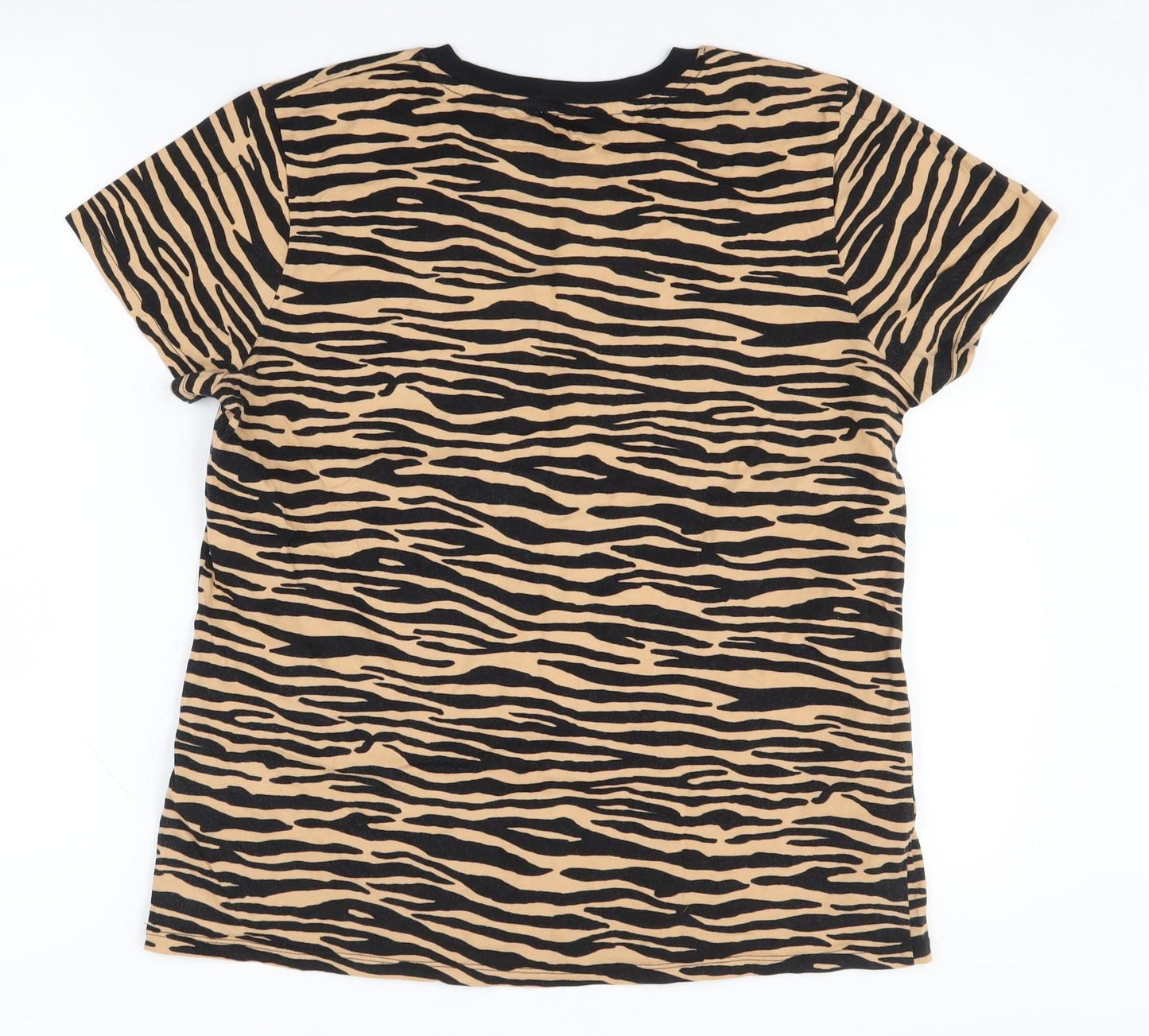 Warehouse Women’s Animal Print T-Shirt, Size 14, Cotton Crew
