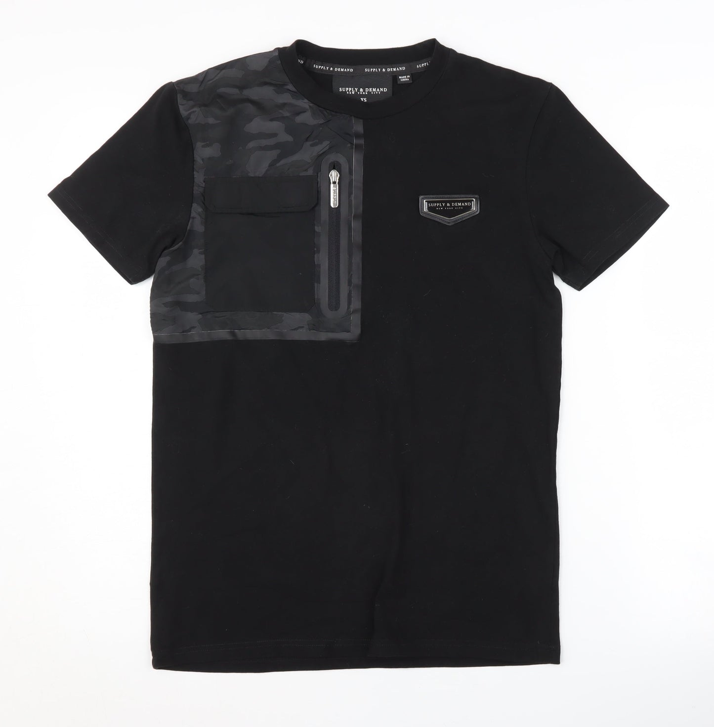 Supply & Demand Men's Black Camouflage XS T-Shirt