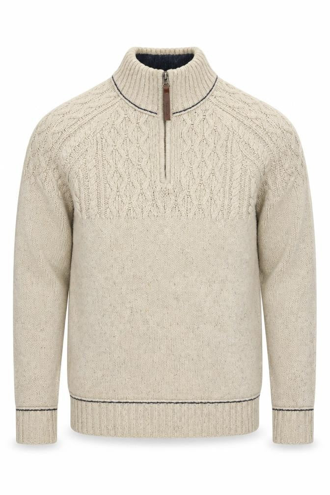 Mantaray Men's Beige Full Zip Jumper Size M