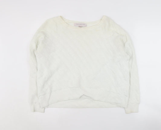 French Connection Women's White Pullover Jumper, S, Cotton