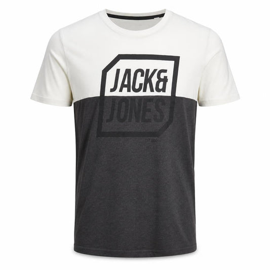 Jack & Jones Men's Colourblock T-Shirt, Medium, White/Black