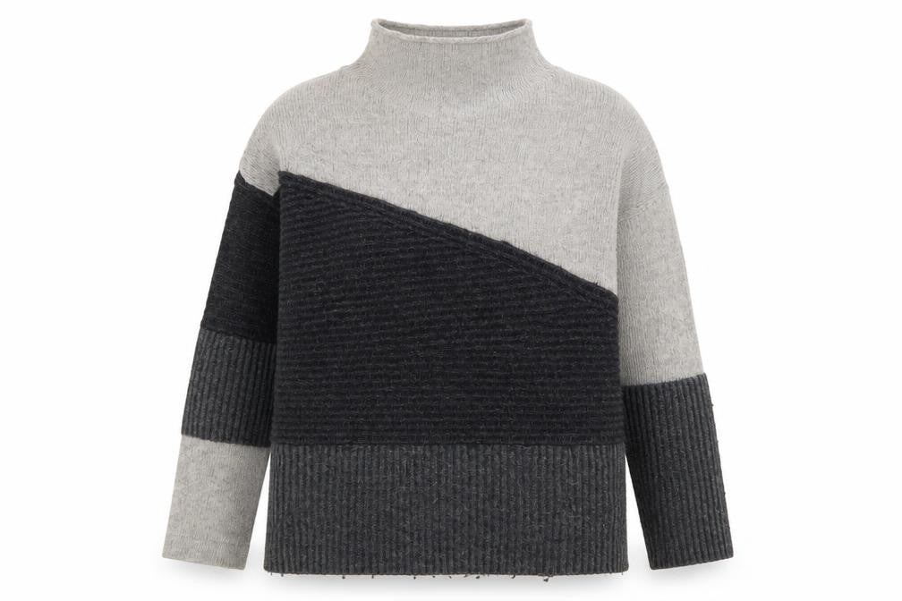 French Connection Women's Grey Mock Neck Jumper, Size S