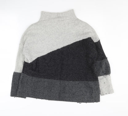 Back view of French Connection Women's Grey Mock Neck Jumper, size S