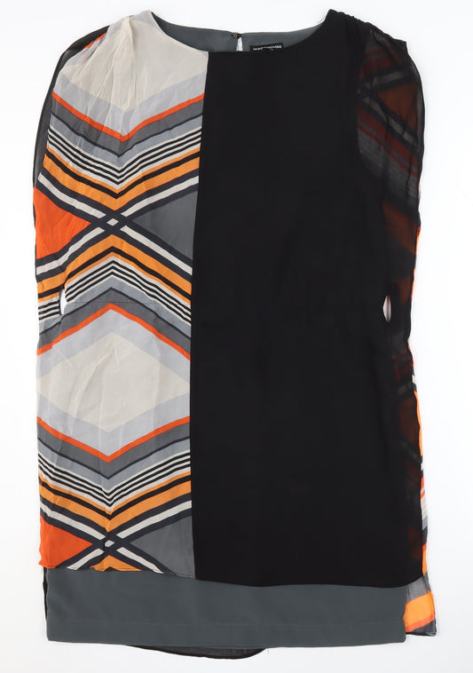 Warehouse Women's Multicoloured Shift Dress Size 12