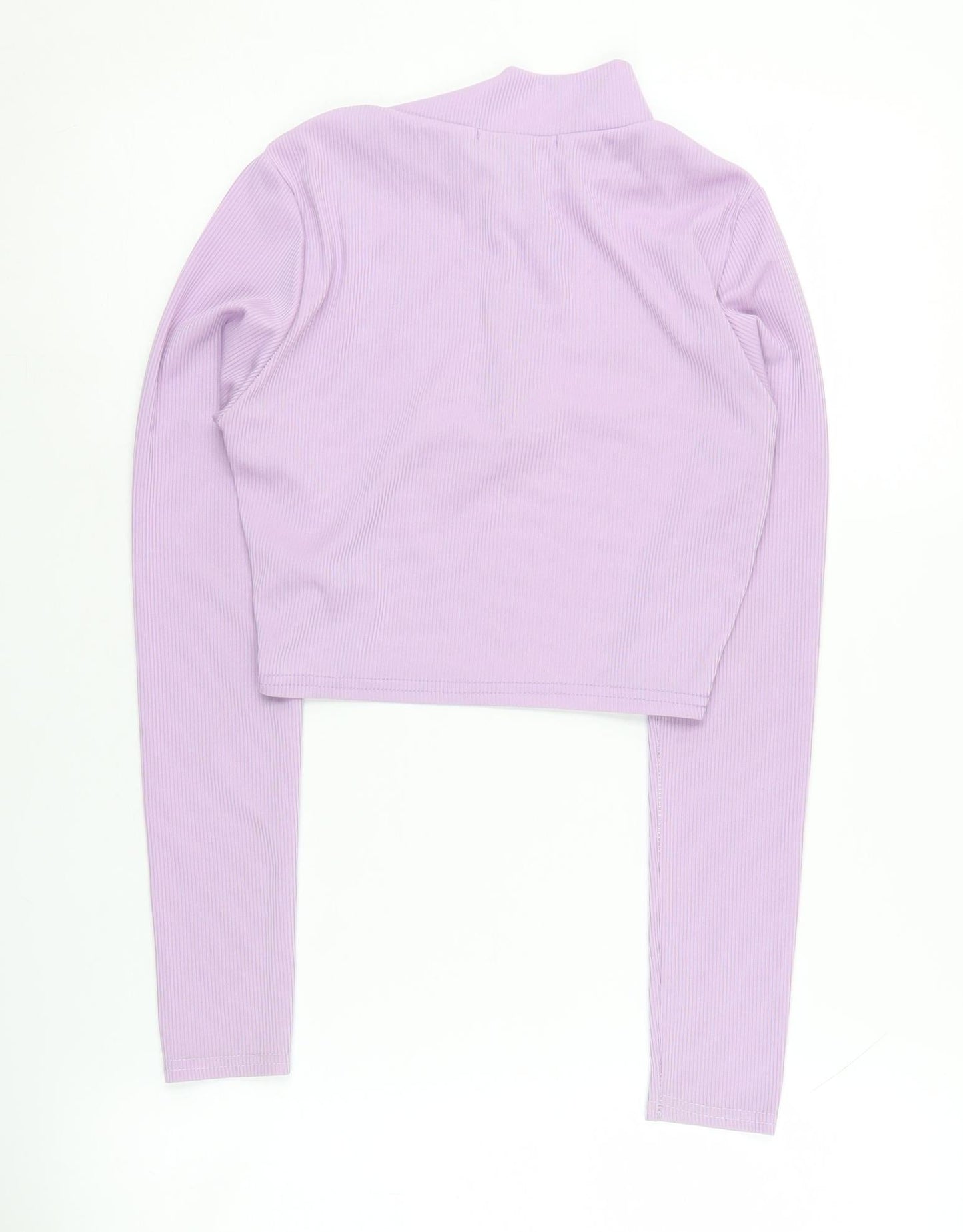 Missy Empire Women's Purple Cropped Long Sleeve Top