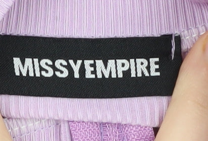 Missy Empire Women's Purple Cropped Long Sleeve Top