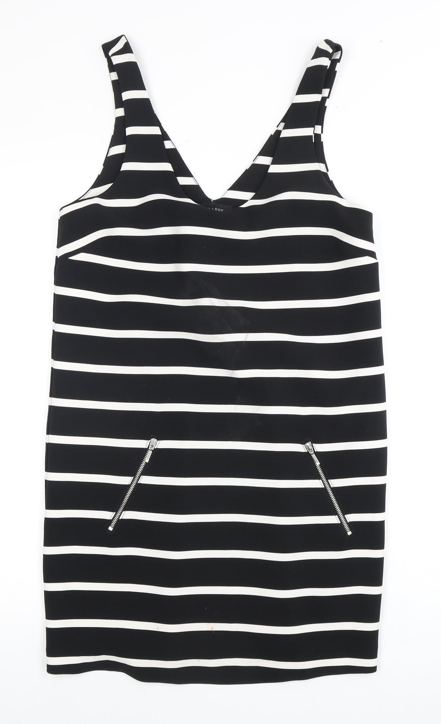 New Look Women's Black Striped Dress Size 8