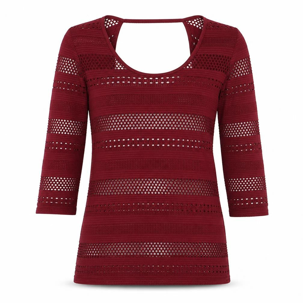 Kimchi Blue Women's Red Mesh Top, Size S