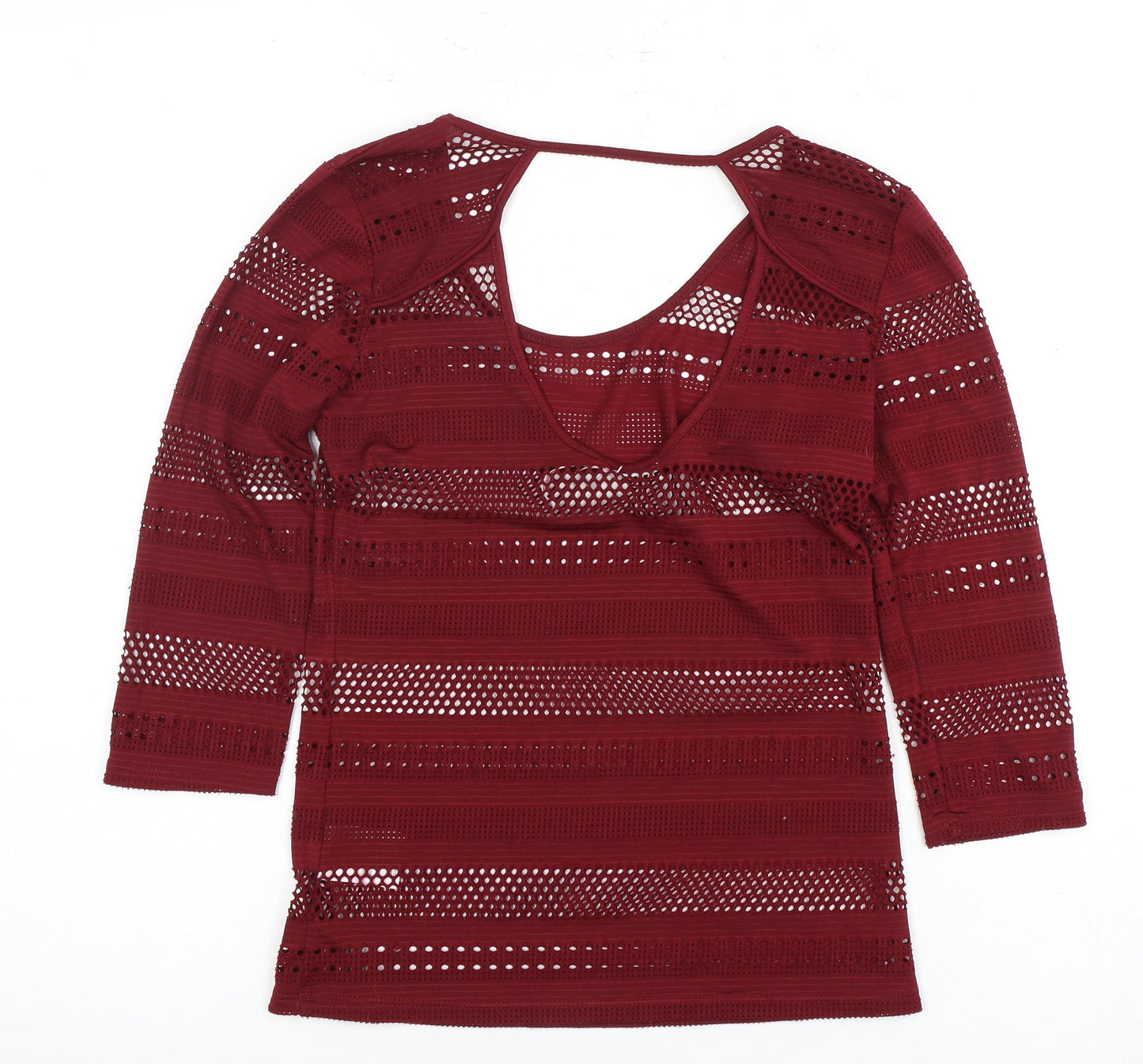 Kimchi Blue Women's Red Mesh Top, Size S