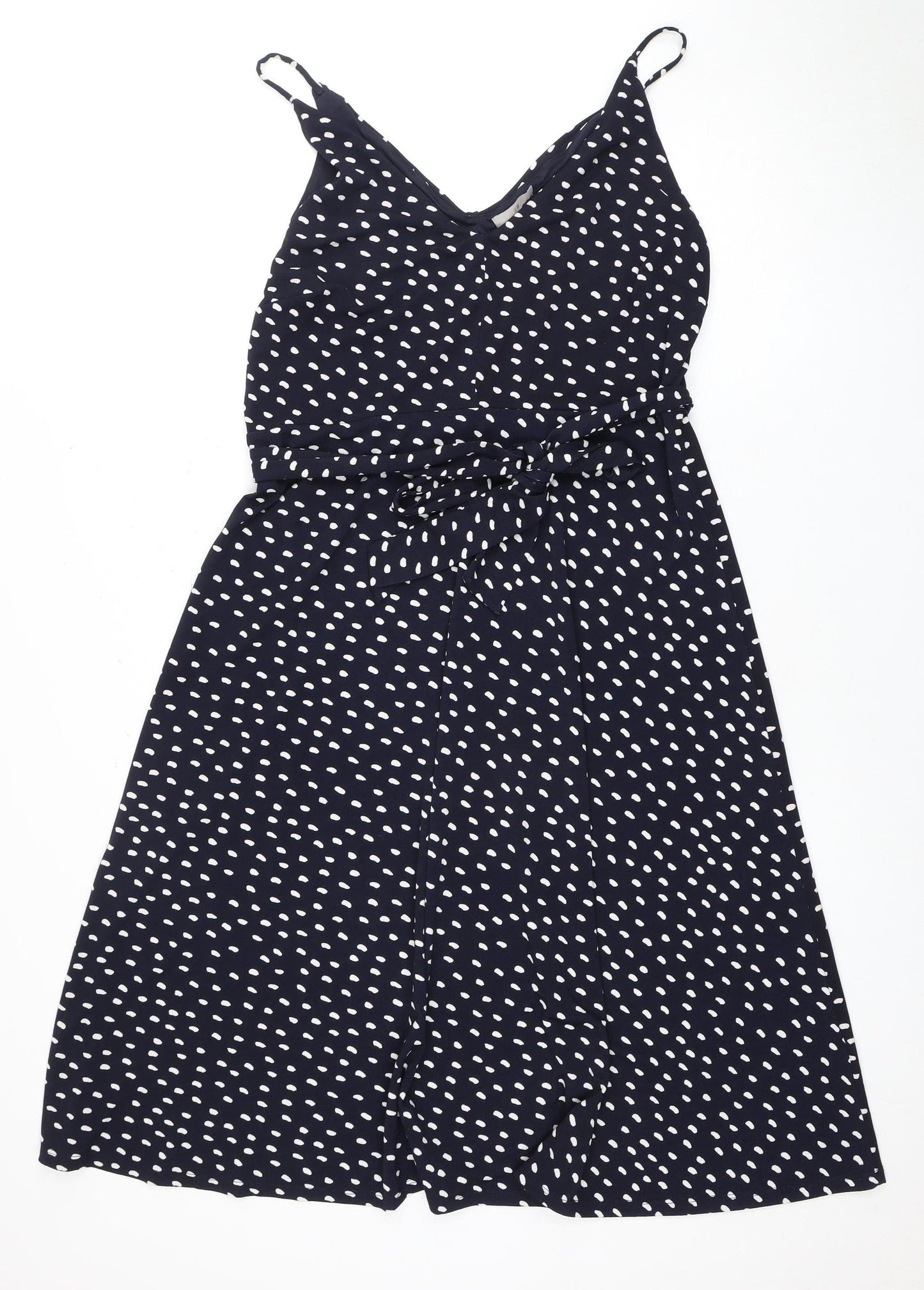 H&M Women's Black Polka Dot A-Line Dress L
