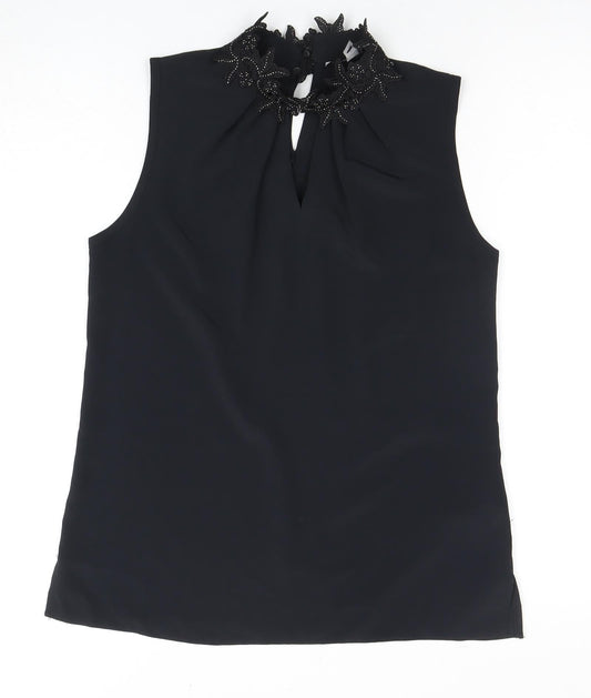 Dorothy Perkins Women's Black Beaded Sleeveless Blouse