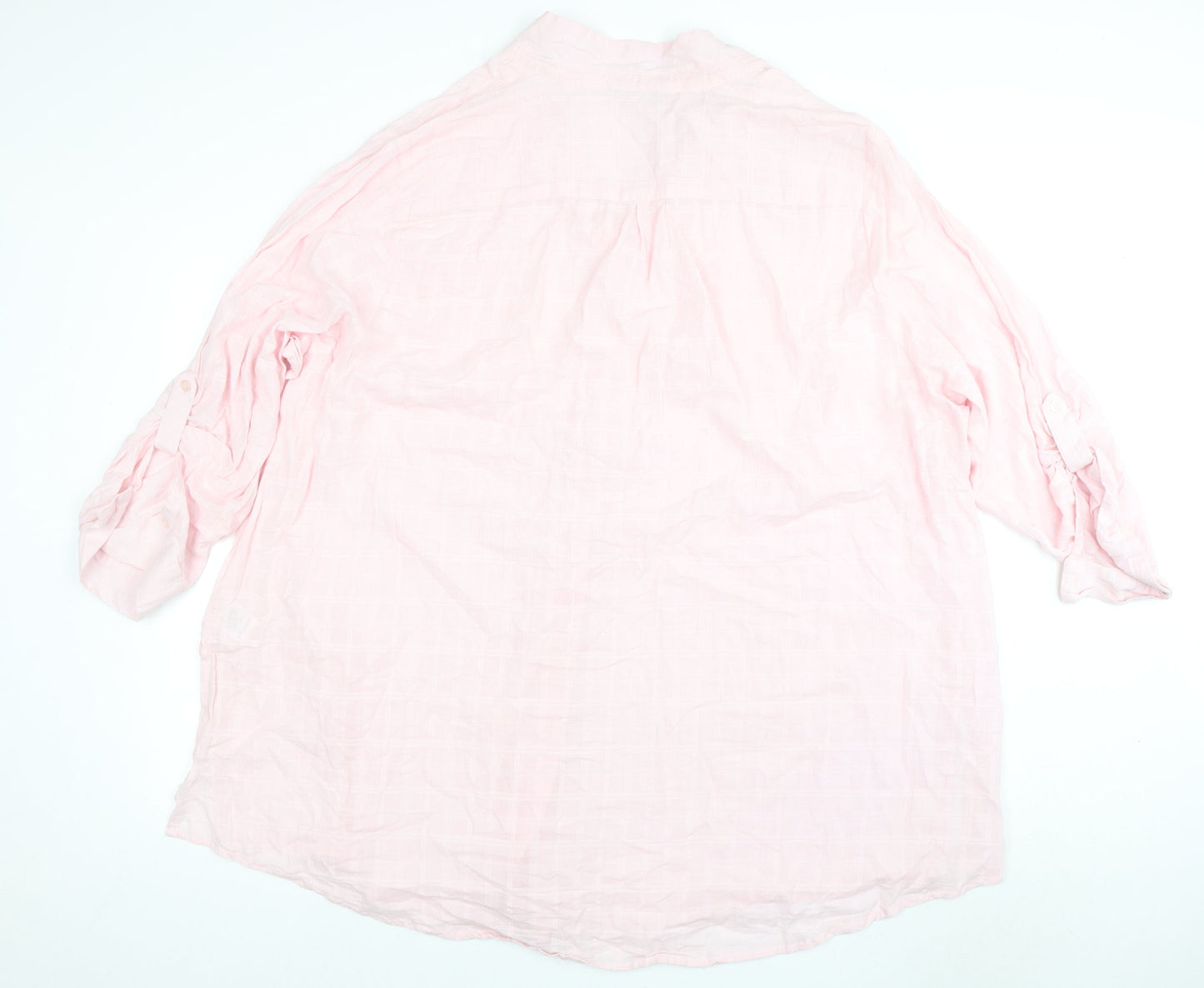 Yours Women Pink Cotton Collared Shirt Size 32