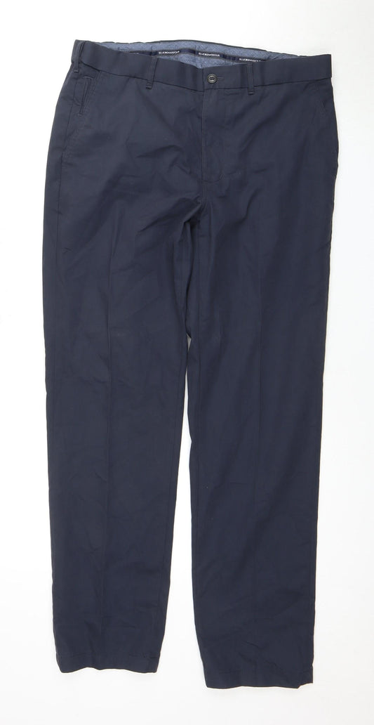 Marks and Spencer Blue Chino Trousers, Size 32